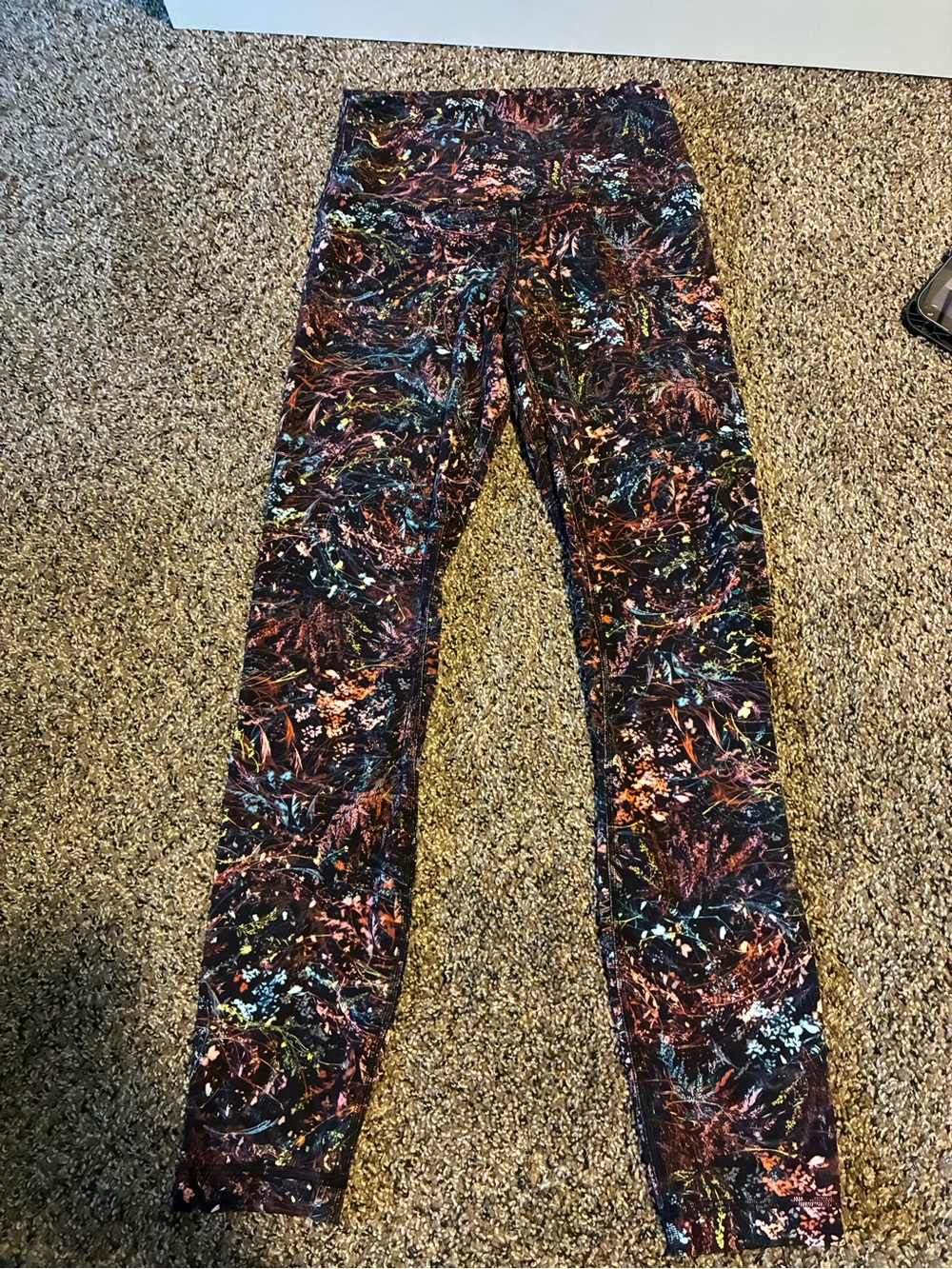 lululemon athletica Black Multicolor Splash Print Leggings